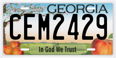 GA license plate CEM2429