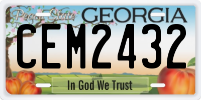 GA license plate CEM2432
