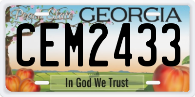 GA license plate CEM2433