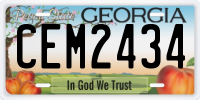 GA license plate CEM2434