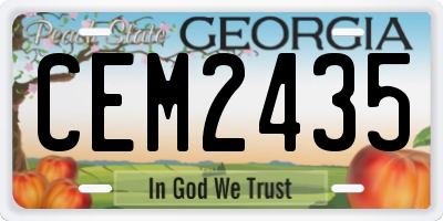 GA license plate CEM2435
