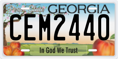 GA license plate CEM2440