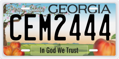GA license plate CEM2444
