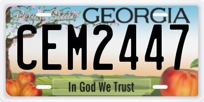 GA license plate CEM2447