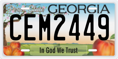 GA license plate CEM2449