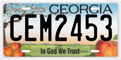 GA license plate CEM2453