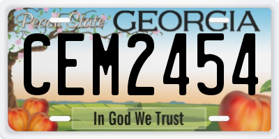 GA license plate CEM2454