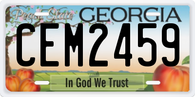 GA license plate CEM2459