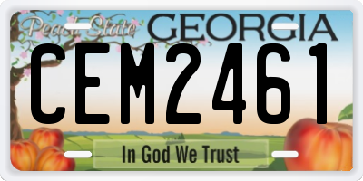 GA license plate CEM2461