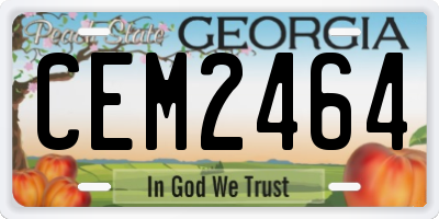 GA license plate CEM2464