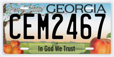 GA license plate CEM2467