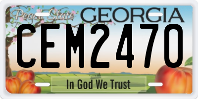 GA license plate CEM2470