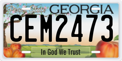 GA license plate CEM2473