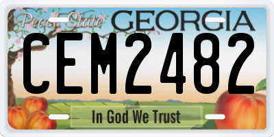 GA license plate CEM2482
