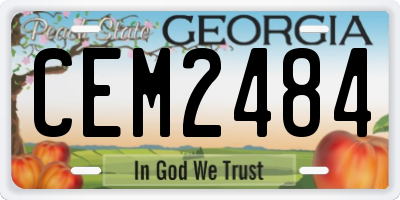 GA license plate CEM2484