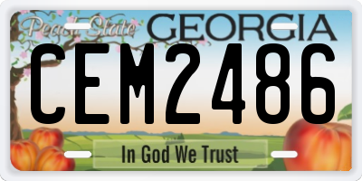 GA license plate CEM2486