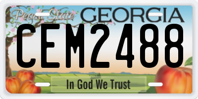 GA license plate CEM2488