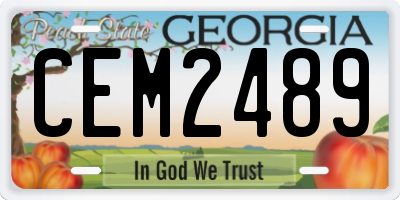 GA license plate CEM2489