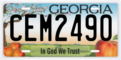 GA license plate CEM2490