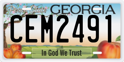 GA license plate CEM2491