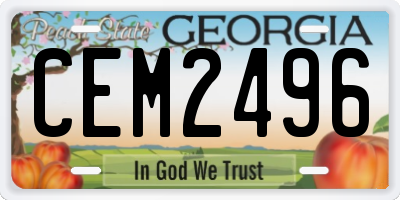 GA license plate CEM2496