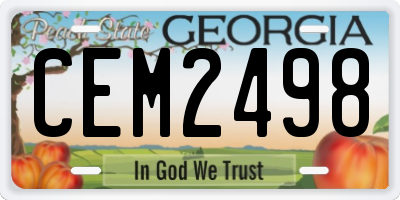 GA license plate CEM2498