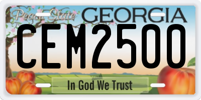 GA license plate CEM2500