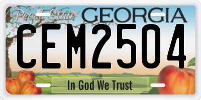 GA license plate CEM2504
