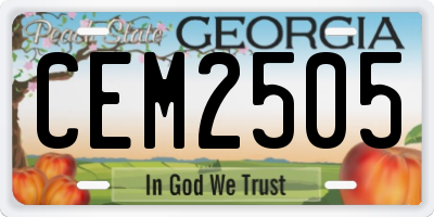 GA license plate CEM2505