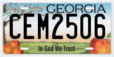 GA license plate CEM2506
