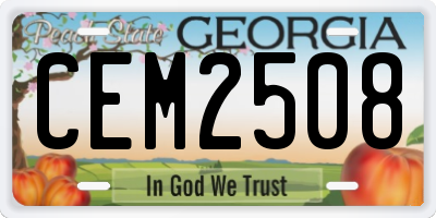 GA license plate CEM2508