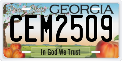 GA license plate CEM2509