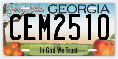 GA license plate CEM2510