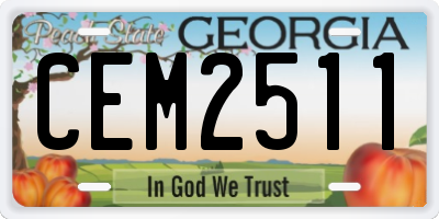 GA license plate CEM2511