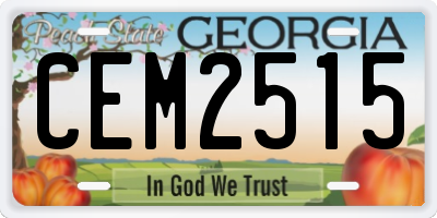 GA license plate CEM2515