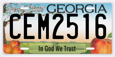 GA license plate CEM2516