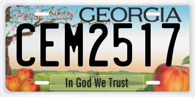 GA license plate CEM2517