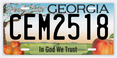 GA license plate CEM2518