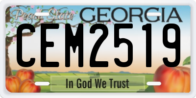 GA license plate CEM2519