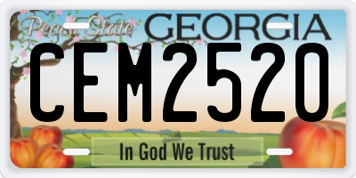 GA license plate CEM2520