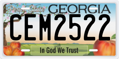 GA license plate CEM2522