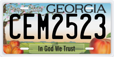 GA license plate CEM2523