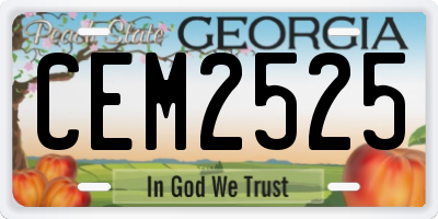 GA license plate CEM2525