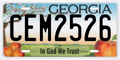 GA license plate CEM2526