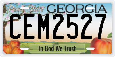 GA license plate CEM2527