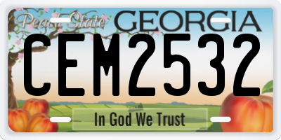 GA license plate CEM2532