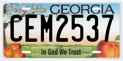 GA license plate CEM2537