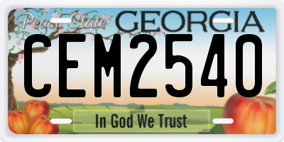 GA license plate CEM2540