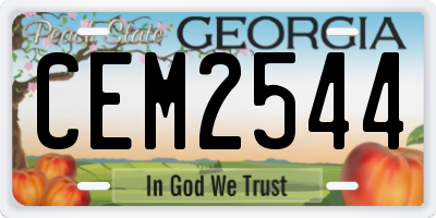 GA license plate CEM2544