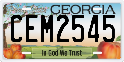 GA license plate CEM2545